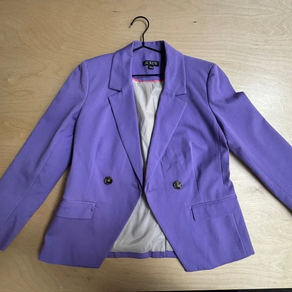 J. Crew Kate Straight-Leg Pant in Bi-Stretch Cotton Blend | Purple | Size 4 - Picture 2 of 7